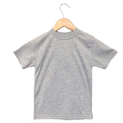 65/35 % Polyester/Cotton Short Sleeve Crew Neck Heather Gray Toddler Infant Baby T-Shirt Sublimation Embroidery Screen Printing DIY Projects 2T